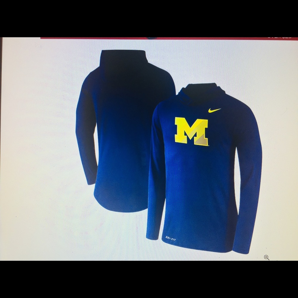 Michigan Wolverines long sleeve hoody tee shirt